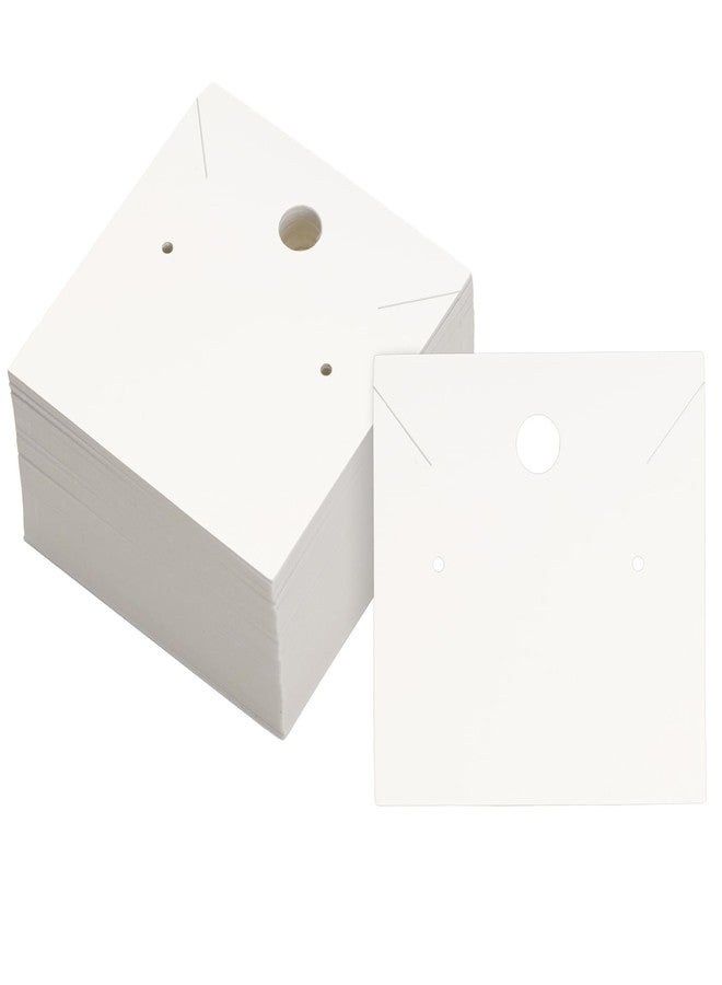 Festiko® 100 Pcs White Earring Display Cards (2.4 Inch) | Square Kraft Jewellery Holder Cards for Earrings & Necklaces | Jewellery Display for Handmade, Small Business, Craft Fair & Retail Use - Image 1